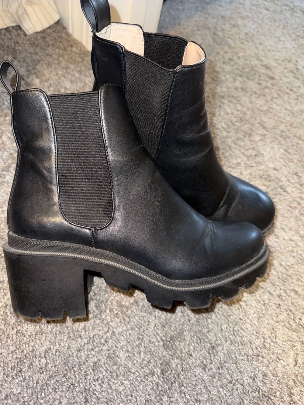 Chunky Steve Madden Platform Chelsea Boot - Black - Picture 4 of 5